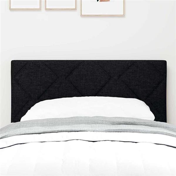 Grote foto vidaxl stoffen hoofdbord geometric met hoofdeinde zwart 80 cm stof antiek en kunst stoelen en banken