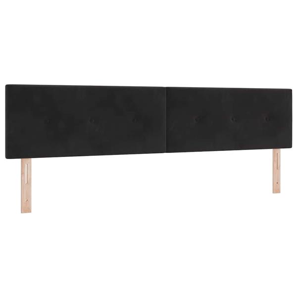 Grote foto vidaxl hoofdbord wandgemonteerd met hoofdeinde zwart 200 cm fluweel antiek en kunst stoelen en banken