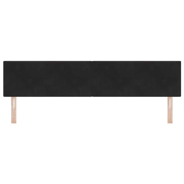 Grote foto vidaxl hoofdbord wandgemonteerd met hoofdeinde zwart 200 cm fluweel antiek en kunst stoelen en banken