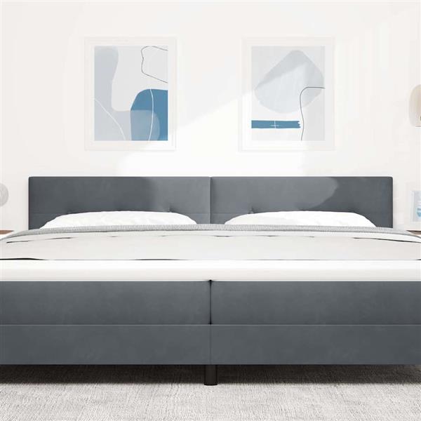 Grote foto vidaxl hoofdbord wandgemonteerd donkergrijs 200 cm fluweel antiek en kunst stoelen en banken