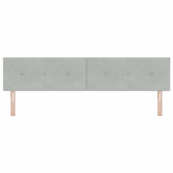 Grote foto vidaxl hoofdbord wandgemonteerd lichtgrijs 200 cm fluweel antiek en kunst stoelen en banken