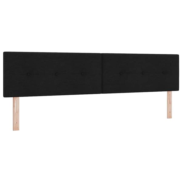 Grote foto vidaxl hoofdbord met hoofdeinde zwart 200 cm stof antiek en kunst stoelen en banken