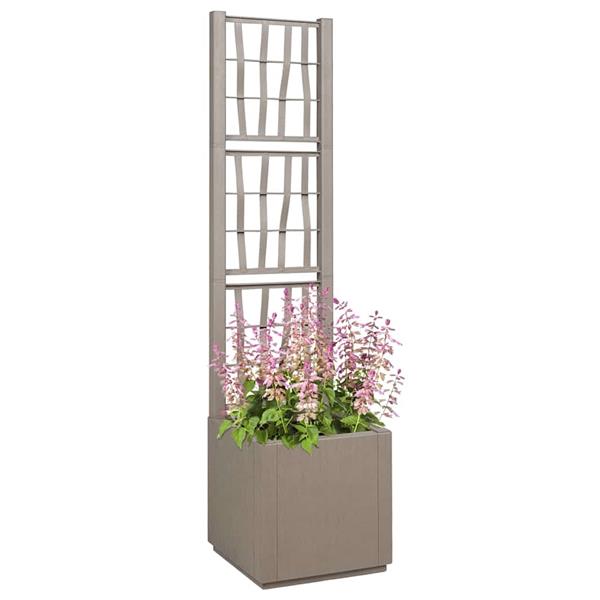 Grote foto vidaxl tuin bloempot grijs 36 x 36 x 140 cm polypropyleen tuin en terras overige tuin en terras