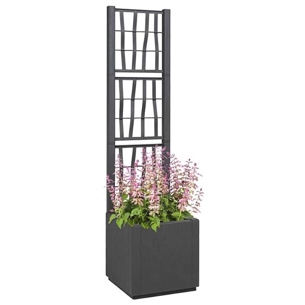 Grote foto vidaxl tuin bloempot antraciet 36 x 36 x 140 cm polypropyleen tuin en terras overige tuin en terras