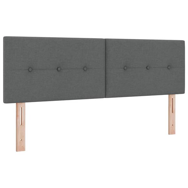 Grote foto vidaxl hoofdbord met hoofdeinde donkergrijs 160 cm stof antiek en kunst stoelen en banken