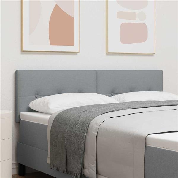 Grote foto vidaxl hoofdbord met hoofdeinde lichtgrijs 160 cm stof antiek en kunst stoelen en banken