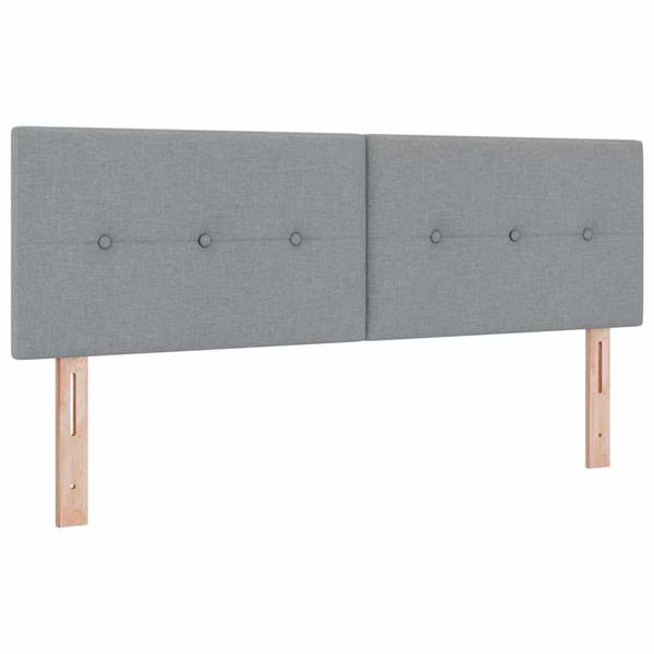 Grote foto vidaxl hoofdbord met hoofdeinde lichtgrijs 160 cm stof antiek en kunst stoelen en banken
