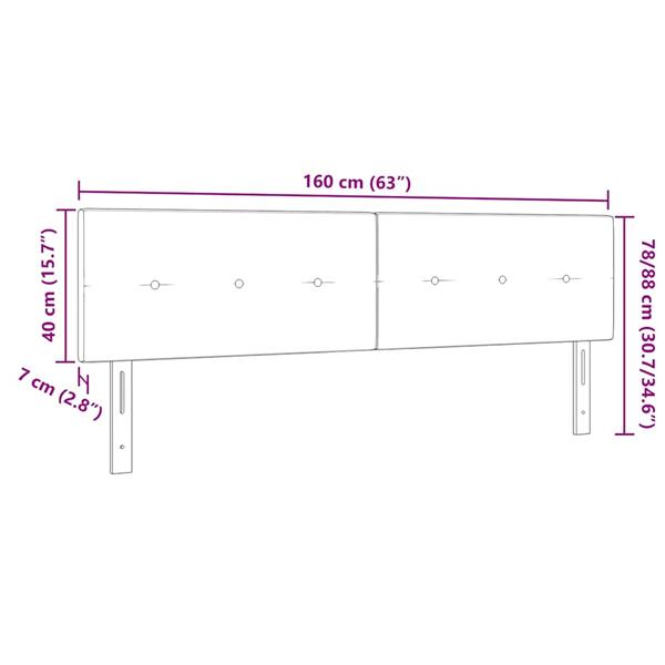 Grote foto vidaxl hoofdbord met hoofdeinde lichtgrijs 160 cm stof antiek en kunst stoelen en banken