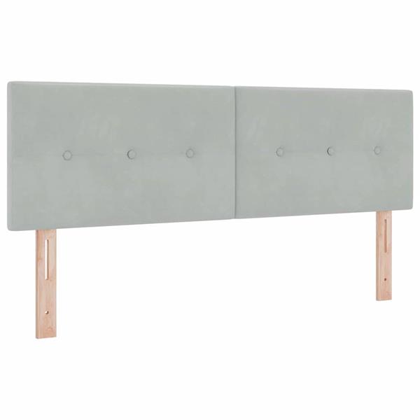 Grote foto vidaxl hoofdbord wandgemonteerd lichtgrijs 144 cm fluweel antiek en kunst stoelen en banken