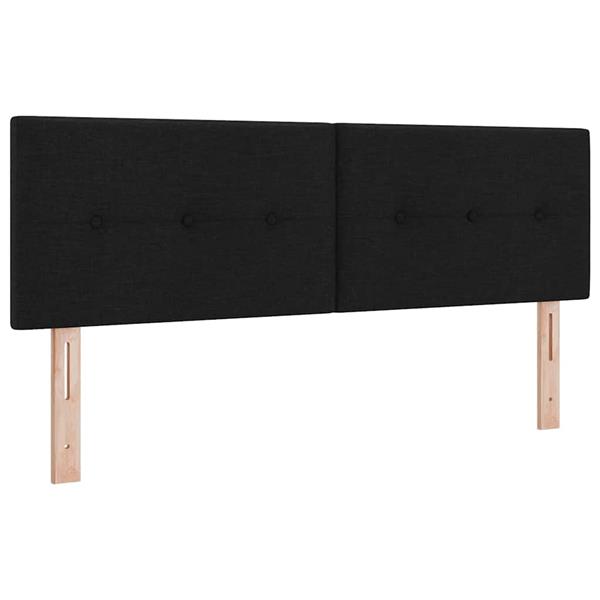 Grote foto vidaxl hoofdbord met hoofdeinde zwart 140 cm stof antiek en kunst stoelen en banken