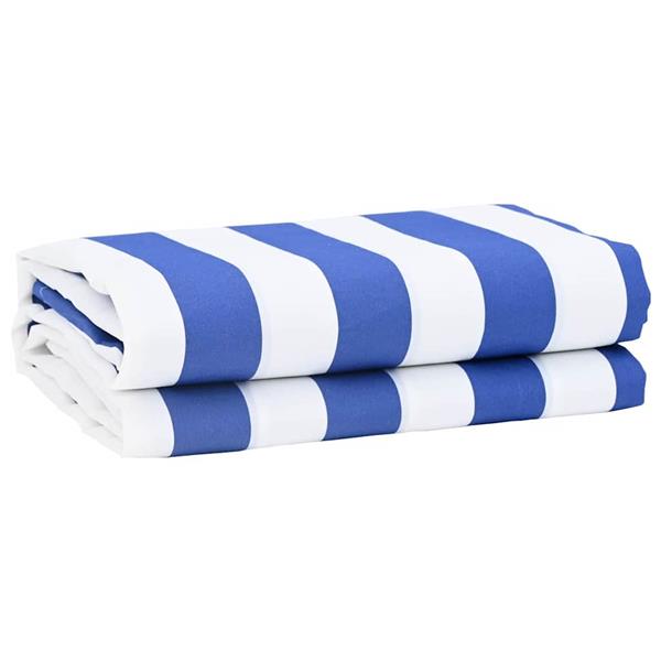 Grote foto vidaxl vervangingsdoek voor zonnescherm blauw wit 10 x 1.6 m tuin en terras overige tuin en terras