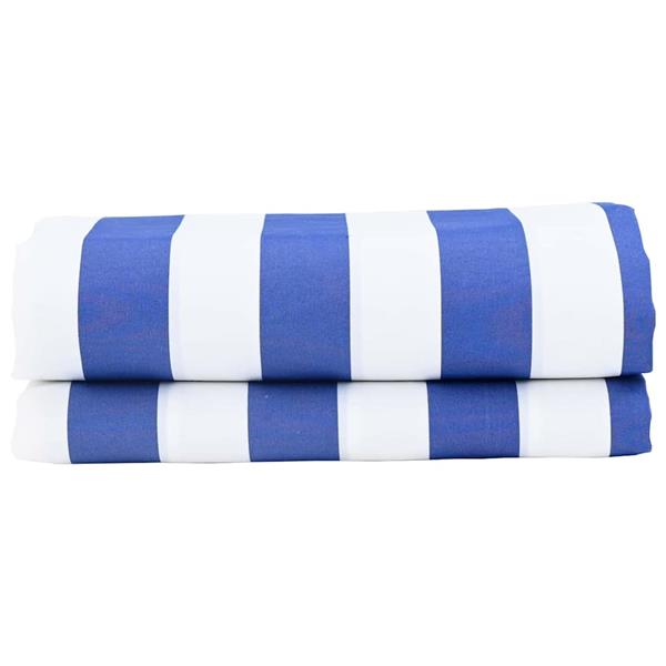 Grote foto vidaxl vervangingsdoek voor zonnescherm blauw wit 10 x 1.6 m tuin en terras overige tuin en terras