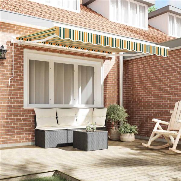 Grote foto vidaxl vervangingsdoek voor zonnescherm groen en geel 350 x 250 cm tuin en terras overige tuin en terras