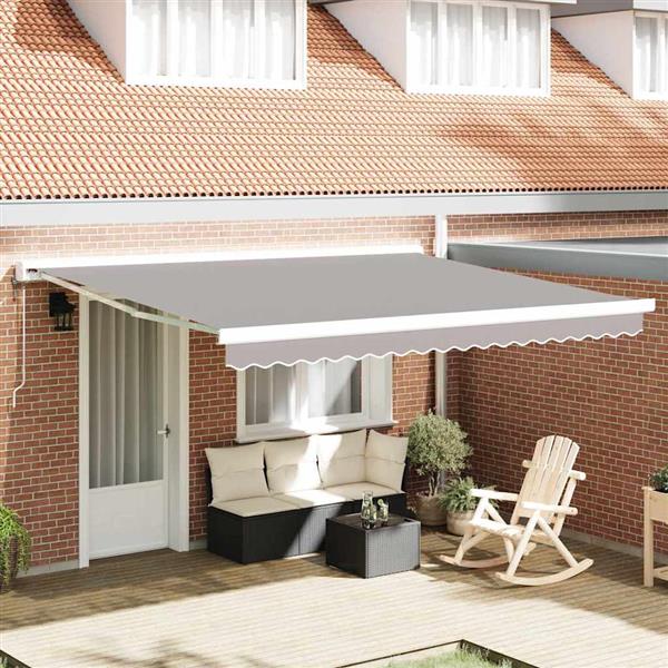 Grote foto vidaxl vervangingsdoek voor zonnescherm lichtgrijs 400 350 cm canvas tuin en terras overige tuin en terras