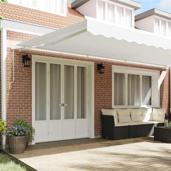 Grote foto vidaxl vervangingsdoek voor zonnescherm wit 600 350 cm canvas tuin en terras overige tuin en terras