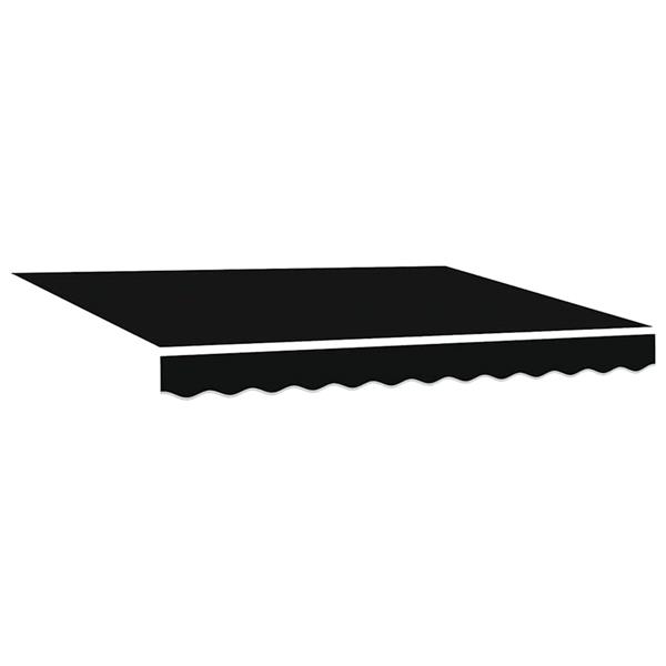 Grote foto vidaxl vervangingsdoek voor zonnescherm zwart 300 x 250 cm canvas tuin en terras overige tuin en terras