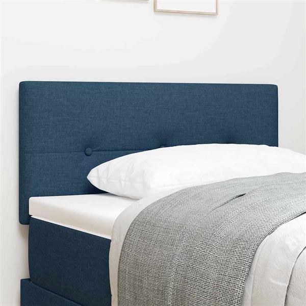 Grote foto vidaxl hoofdbord met hoofdeinde blauw 90 cm stof antiek en kunst stoelen en banken