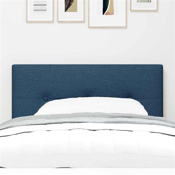 Grote foto vidaxl hoofdbord met hoofdeinde blauw 90 cm stof antiek en kunst stoelen en banken