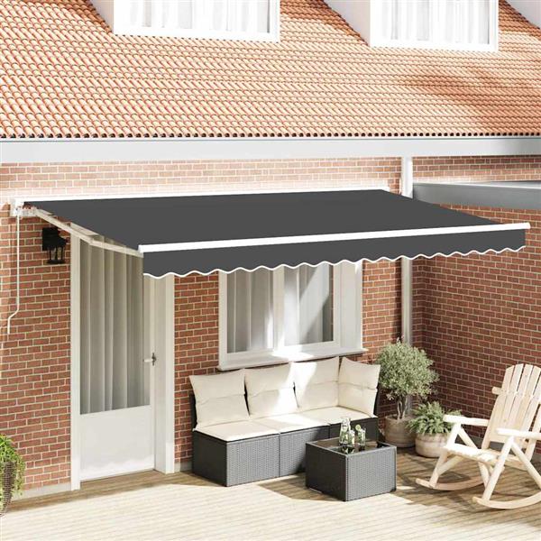 Grote foto vidaxl vervangingsdoek voor zonnescherm antraciet 400 x 200 cm canvas tuin en terras overige tuin en terras
