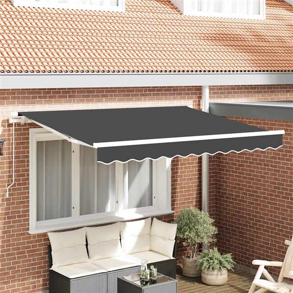 Grote foto vidaxl vervangingsdoek voor zonnescherm antraciet 350 x 200 cm canvas tuin en terras overige tuin en terras