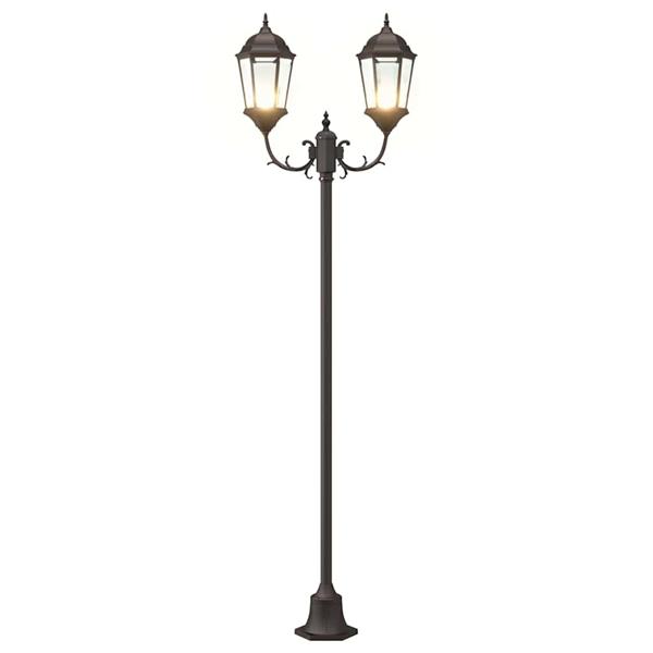 Grote foto vidaxl tuin lantaarnpaal brons aluminium en glas tuin en terras verlichting