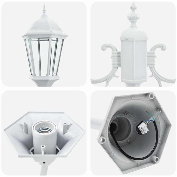 Grote foto vidaxl tuin lantaarnpaal wit aluminium en glas tuin en terras verlichting