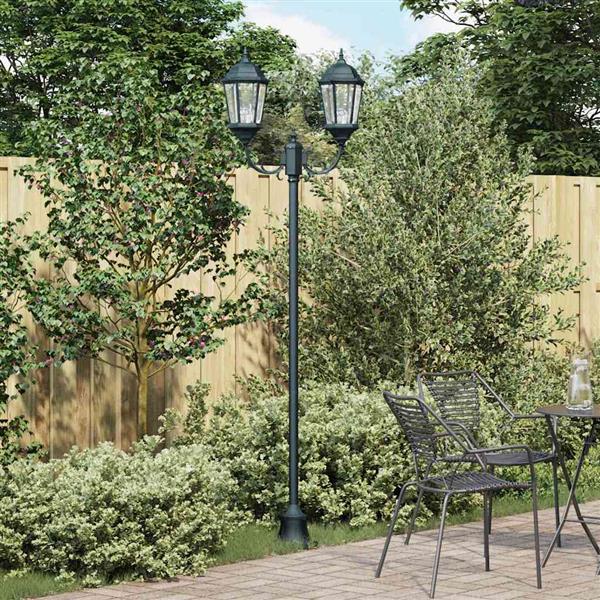 Grote foto vidaxl tuin lantaarnpaal donkergroen aluminium en glas tuin en terras verlichting