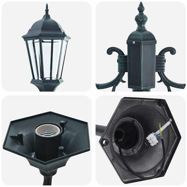 Grote foto vidaxl tuin lantaarnpaal donkergroen aluminium en glas tuin en terras verlichting