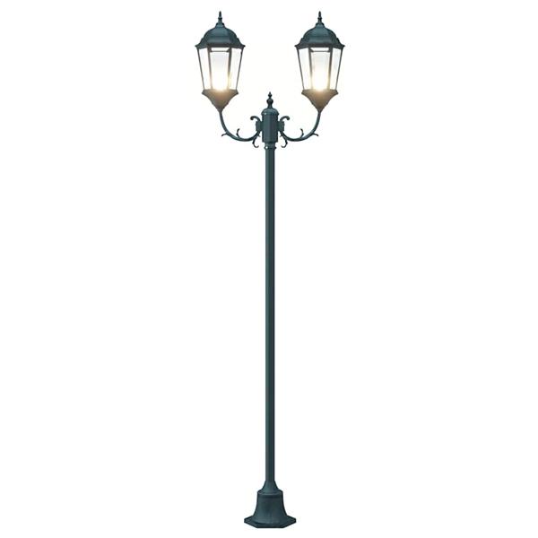 Grote foto vidaxl tuin lantaarnpaal donkergroen aluminium en glas tuin en terras verlichting