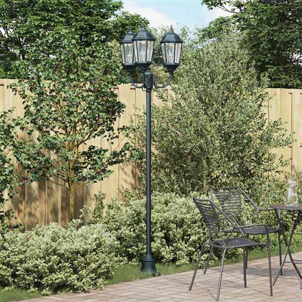 Grote foto vidaxl tuin lantaarnpaal donkergroen aluminium en glas tuin en terras verlichting