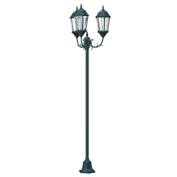 Grote foto vidaxl tuin lantaarnpaal donkergroen aluminium en glas tuin en terras verlichting