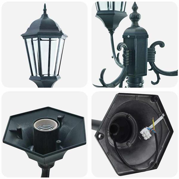 Grote foto vidaxl tuin lantaarnpaal donkergroen aluminium en glas tuin en terras verlichting