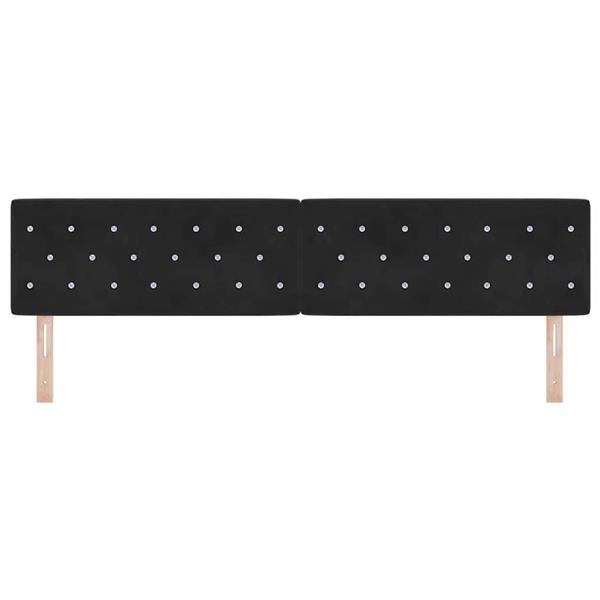 Grote foto vidaxl fluwelen hoofdbord argyle met hoofdeinde zwart 200 cm fluweel antiek en kunst stoelen en banken