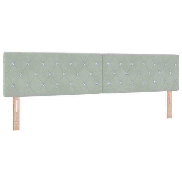 Grote foto vidaxl fluwelen hoofdbord argyle handmatig lichtgrijs 200 cm fluweel antiek en kunst stoelen en banken