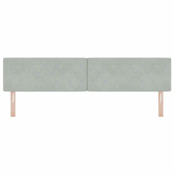 Grote foto vidaxl fluwelen hoofdbord argyle handmatig lichtgrijs 200 cm fluweel antiek en kunst stoelen en banken