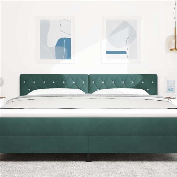 Grote foto vidaxl fluwelen hoofdbord argyle handmatig donkergroen 180 cm fluweel antiek en kunst stoelen en banken
