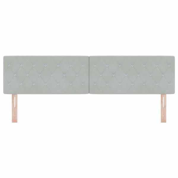 Grote foto vidaxl fluwelen hoofdbord argyle handmatig lichtgrijs 180 cm fluweel antiek en kunst stoelen en banken