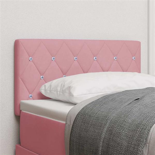 Grote foto vidaxl fluwelen hoofdbord argyle met hoofdeinde roze 80 cm fluweel antiek en kunst stoelen en banken