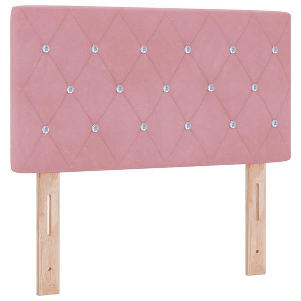 Grote foto vidaxl fluwelen hoofdbord argyle met hoofdeinde roze 80 cm fluweel antiek en kunst stoelen en banken