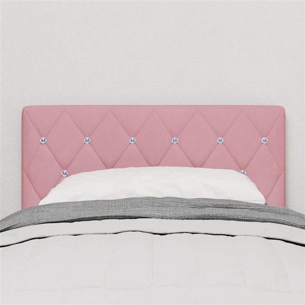 Grote foto vidaxl fluwelen hoofdbord argyle met hoofdeinde roze 80 cm fluweel antiek en kunst stoelen en banken