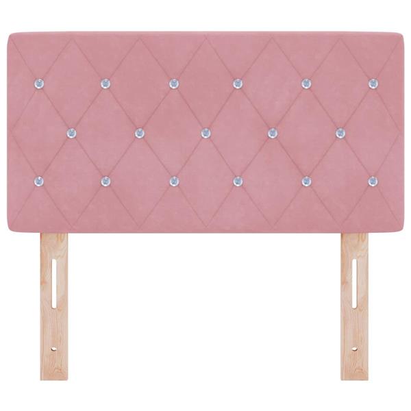Grote foto vidaxl fluwelen hoofdbord argyle met hoofdeinde roze 80 cm fluweel antiek en kunst stoelen en banken