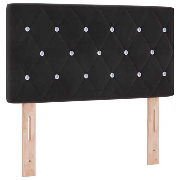 Grote foto vidaxl fluwelen hoofdbord argyle met hoofdeinde zwart 80 cm fluweel antiek en kunst stoelen en banken