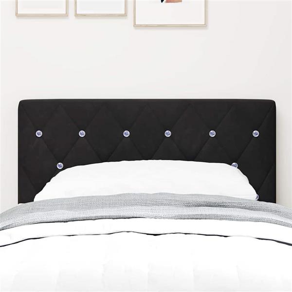 Grote foto vidaxl fluwelen hoofdbord argyle met hoofdeinde zwart 80 cm fluweel antiek en kunst stoelen en banken