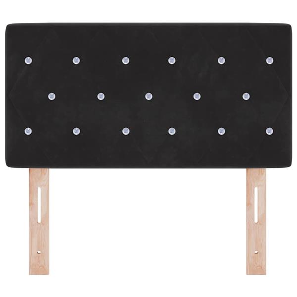 Grote foto vidaxl fluwelen hoofdbord argyle met hoofdeinde zwart 80 cm fluweel antiek en kunst stoelen en banken