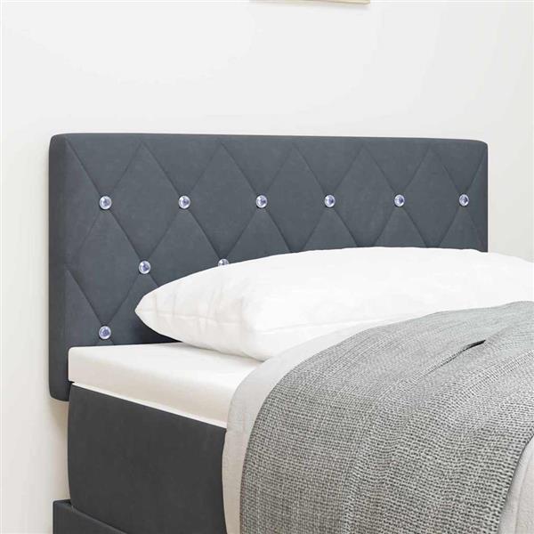 Grote foto vidaxl fluwelen hoofdbord argyle handmatig donkergrijs 80 cm fluweel antiek en kunst stoelen en banken