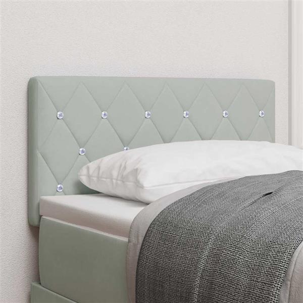 Grote foto vidaxl fluwelen hoofdbord argyle handmatig lichtgrijs 80 cm fluweel antiek en kunst stoelen en banken