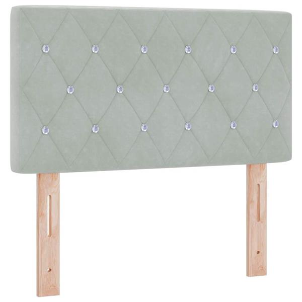 Grote foto vidaxl fluwelen hoofdbord argyle handmatig lichtgrijs 80 cm fluweel antiek en kunst stoelen en banken