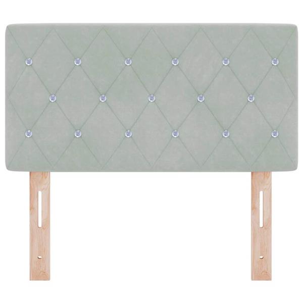 Grote foto vidaxl fluwelen hoofdbord argyle handmatig lichtgrijs 80 cm fluweel antiek en kunst stoelen en banken