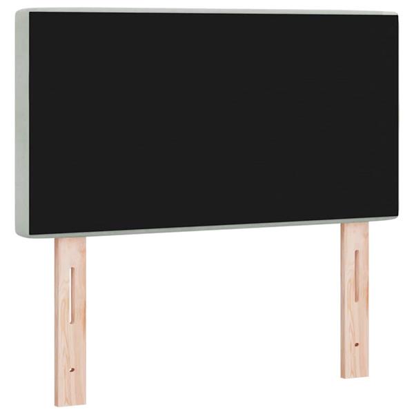 Grote foto vidaxl fluwelen hoofdbord argyle handmatig lichtgrijs 80 cm fluweel antiek en kunst stoelen en banken