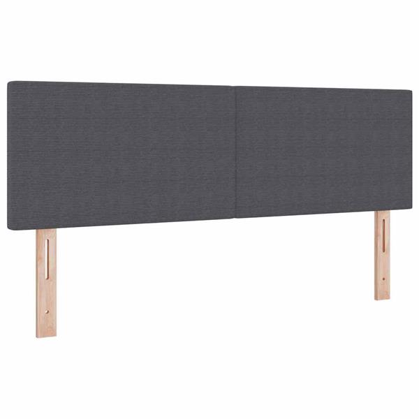 Grote foto vidaxl hoofdbord met hoofdeinde donkergrijs 160 cm ribstof antiek en kunst stoelen en banken